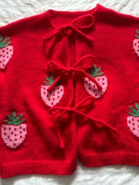 Strawberry Fields Cardigan with Bow Closure